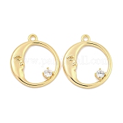 Латунные микропаве прозрачные подвески с фианитом KK-S386-35G