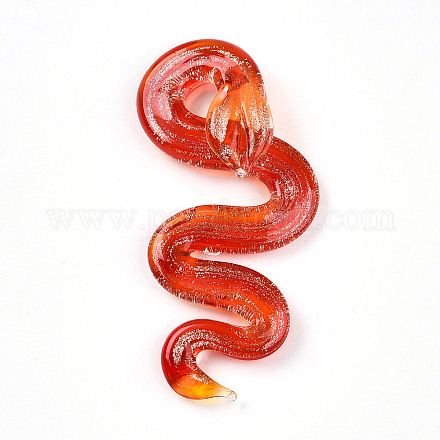 Ручной золотой песок Lampwork большие кулоны LAMP-T023-11E-1