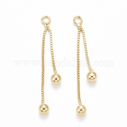 Подвески с кисточками из латуни KK-C236-02G-1