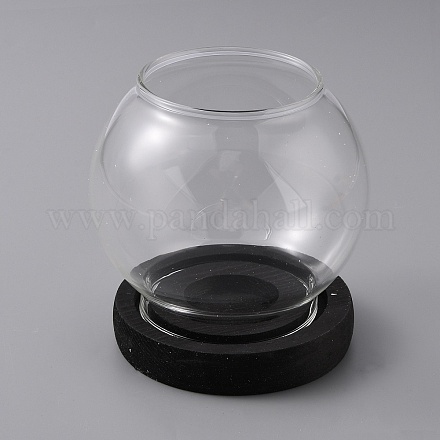 Стеклянный подсвечник рондель DJEW-WH0043-13B-1