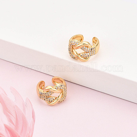 Латунные серьги-манжеты из прозрачного кубического циркония KK-T074-31G-1