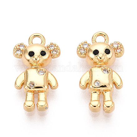 Латунные микропаве прозрачные подвески с фианитом KK-T078-02G-03-1