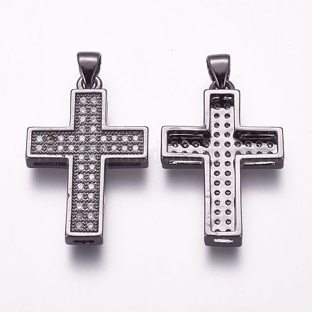 Латунные микро проложить кубического циркония подвески ZIRC-F054-38B-1