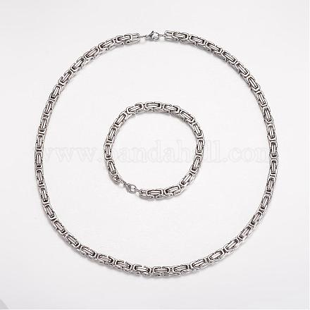 Комплекты ювелирных изделий из нержавеющей стали 201 SJEW-K061-01P-6mm-1