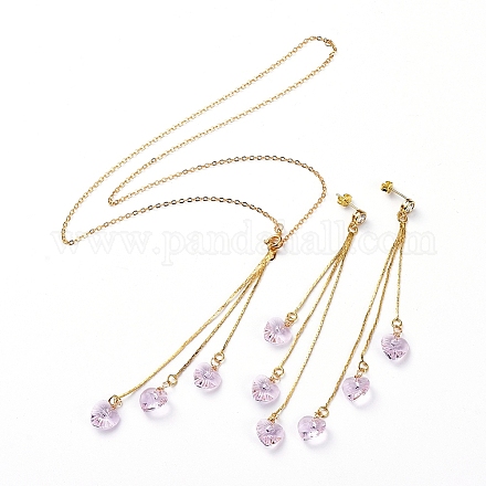 Серьги и колье с подвесками SJEW-JS01075-01-1
