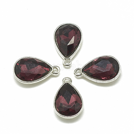 Сплав стекла амулеты PALLOY-T028-7x10mm-18-1