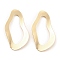 Brass Linking Rings, Cadmium Free & Nickel Free & Lead Free, Irregular Wavy Oval Connector, Real 18K Gold Plated, 40.5x22.5x2mm