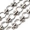 Brass Ring Link Chains, Cadmium Free & Nickel Free & Lead Free, Unwelded, Real Platinum Plated, 10~11.5x10~11.5x2~4mm