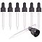Glass Dropper Set Transfer Graduated Pipettes, Black, 105x22mm, Capacity: 50ml(1.69fl. oz)