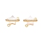 Brass Micro Pave Clear Cubic Zirconia Star Connector Charms, Shell Links, Cadmium Free & Nickel Free & Lead Free, Real 18K Gold Plated, 11.5x14.5x7mm, Hole: 1.2mm