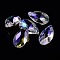 Faceted Teardrop Glass Pendants, AB Color, Colorful, 22x13x7mm, Hole: 1mm