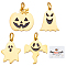 Beebeecraft 8Pcs 4 Style Halloween Charms Pendants 14K Gold Plated Stainless Steel Enamel Ghost Pumpkin Lantern Halloween Jewelry Making for DIY Necklace Bracelet
