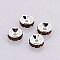 Brass Grade A Rhinestone Spacer Beads, Straight Flange, Rondelle, Silver, Coffee, 6mm, Hole: 1mm
