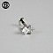G23 Titanium Micro Pave Cubic Zirconia Cartilage Earrings, Internally Threaded Labrets Stud, Tragus Stud, Flat Back Earring, Leaf, Stainless Steel Color, 8mm, Pin: 1.2mm