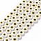 Handmade Evil Eye Lampwork Flat Round Bead Strands, White, 8x3.2mm, Hole: 1mm, about 48pcs/strand, 13.98''(35.5cm)