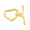Brass Toggle Clasps, Cadmium Free & Nickel Free & Lead Free, Heart, Real 18K Gold Plated, Heart: 14.5x17.5x2.2mm, Hole: 8x13mm, Bar: 24.5x7x1.6mm, Hole: 3mm