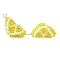 Glass Seed Beaded Fruit Pendants, with 304 Stainless Steel Jump Rings, Real 18K Gold Plated, Lemon, 23x16.5x13.5mm, Hole: 3mm