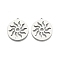 Non-Tarnish 201 Stainless Steel Pendants, Flat Round with Sun, Stainless Steel Color, 27x25x1.5mm, Hole: 1.4mm