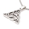 Alloy Trinity Knot Pendant Necklace with 201 Stainless Steel Box Chains, Gothic Jewelry for Men Women, Antique Silver & Stainless Steel Color, 23.62 inch(60cm)