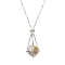 Brass Braided Macrame Pouch Empty Stone Holder Necklace Making, Cable Chain Necklace, Silver, 19-3/8 inch(49.3cm)