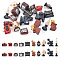 20Pcs 10 Styles Retro Opaque Resin Pendants, with Platinum Tone Stainless Steel Loops, Lantern & Gramophone & Piano, Mixed Shapes, Mixed Color, 18~36.5x17~24x8.5~22.5mm, Hole: 2mm, 2pcs/style