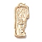 Brass Pendants, Cadmium Free & Nickel Free & Lead Free, Ancient Mural Charms, Real 18K Gold Plated, 34x14.5x2mm, Hole: 1x3mm
