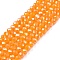 Electroplate Glass Beads Strands, Pearl Luster Plated, Faceted, Rondelle, Gold, 2.9~3.3x2mm, Hole: 0.8mm, about 144~150pcs/strand, 35~37cm