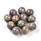 Resin Beads, Round, Two Tone, Thistle, 12mm, Hole: 2mm