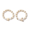 Glass Stretch Rings with Golden Plated Star & Moon Brass Beads, White, 3.5mm, Inner Diameter: US Size 8 1/2(18.5mm)