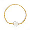 1Pc Bohemian Summer Glass Seed Beaded Bracelets, Shell Beads Bracelets for Women, Shell Shape, Inner Diameter: 6-7/8 inch(17.5cm)