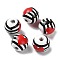 Valentine's Day Theme Printed Wood Beads, Round, Heart, 15~16x14.5~15mm, Hole: 3~4mm