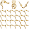Beebeecraft 1 Box 300Pcs Bead Tips Real 18K Gold Plated Knot Covers Fold-Over Bead Tips for Jewelry Making Findings DIY Crafts