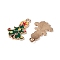 Christmas Alloy Enamel Pendants, Christmas Tree with Star Charm, Cadmium Free & Nickel Free & Lead Free, Light Gold, Dark Slate Gray, 21.5x14x1mm, Hole: 2mm