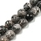 Natural Map Stone/Picasso Stone/Picasso Jasper Beads Strands, Faceted(128 Facets), Round, 8~8.5mm, Hole: 1.2mm, about 47pcs/strand, 14.80~14.96 inch(37.6~38cm)