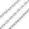 304 Stainless Steel Paperclip Chains, Soldered, Stainless Steel Color, 2.5x5.5x1mm