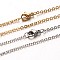 304 Stainless Steel Cable Chain Necklaces, with Lobster Claw Clasps, Mixed Color, 19.7 inch(50cm)