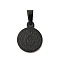 Flat Round with San Benito & Word 304 Stainless Steel Charms, Black, 15x12x1.2mm, Hole: 4x6.5mm