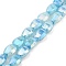 Imitation Jade Glass Beads Strands, AB Color Plated, Faceted, Teardrop, Sky Blue, 9x6x4.5mm, Hole: 1.2mm, about 58pcs/strand, 20.67''(52.5cm)