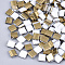 Electroplate Opaque Glass Seed Beads, 2-Hole, Rectangle, Golden Plated, White, 5x4.5~5.5x2~2.5mm, Hole: 0.5~0.8mm