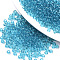 Transparent Glass Beads, Round, Steel Blue, 4x3mm, Hole: 1mm, about 4500pcs/bag