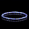 Natural & Dyed Imperial Jasper Beaded Stretch Bracelets for Men, Column, Blue