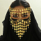 Vintage Middle Eastern Coin Tassel Face Veils for Holiday Party Accessories, Golden, 605mm
