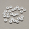 White and Black Acrylic , Flat Round with Num.2, 7x4mm, Hole: 1.3mm, about 3600pcs/500g
