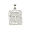 Rack Plating Brass Pendants, Cadmium Free & Lead Free, Long-Lasting Plated, Platinum, Cross, 23.5x17x3mm, Hole: 5x3mm