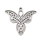 Non-Tarnish 5Pcs 201 Stainless Steel Pendants, Laser Cut, Angel Charm, Stainless Steel Color, 17.5x19x1mm, Hole: 1.2mm