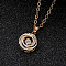 Brass Micro Pave Clear Cubic Zirconia Spiral Shaped Pendant Necklaces for Women, Golden, 15.75 inch(40cm)