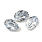 Glass Rhinestone Cabochons, Pointed Back & Back Plated, Faceted, Oval, Light Sapphire, 6x4x3mm