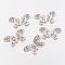 Alloy Rhinestone Multi-Strand Links, Cadmium Free & Lead Free, Butterfly, Platinum, 12x21x2mm, Hole: 1mm