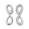 Non-Tarnish 304 Stainless Steel Connector Charms, Infinity Snake Links, Stainless Steel Color, 30.5x10x2mm, Hole: 5x9mm and 8x5mm
