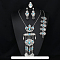 Oval Alloy with Resin Pendant Necklace & Stud Dangle Earring & Link Bracelet & Ring, Antique Silver, Dark Turquoise, 50x23mm & 540mm & 210~230mm & 36x23mm